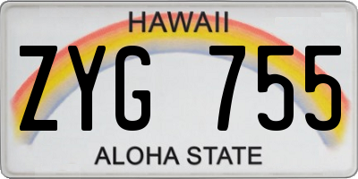 HI license plate ZYG755
