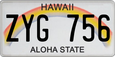 HI license plate ZYG756