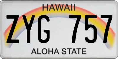 HI license plate ZYG757