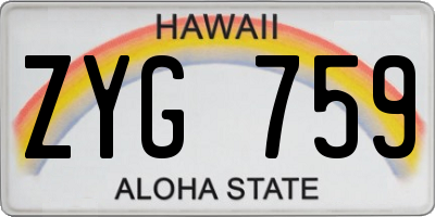 HI license plate ZYG759