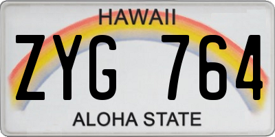 HI license plate ZYG764