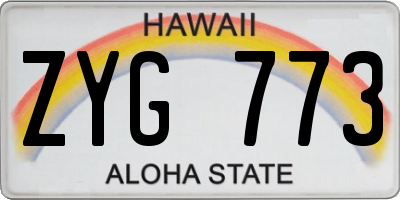 HI license plate ZYG773