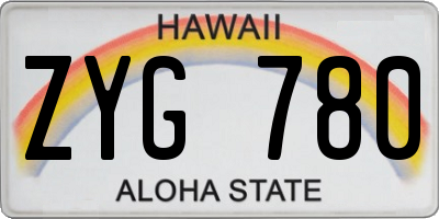 HI license plate ZYG780