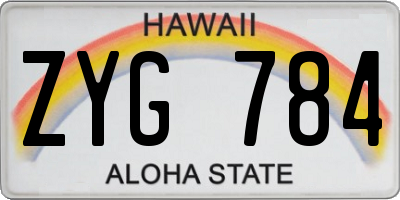 HI license plate ZYG784