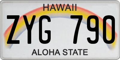 HI license plate ZYG790