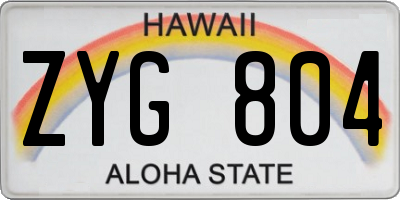 HI license plate ZYG804