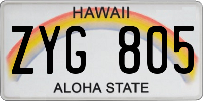 HI license plate ZYG805