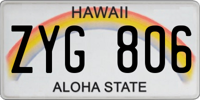 HI license plate ZYG806