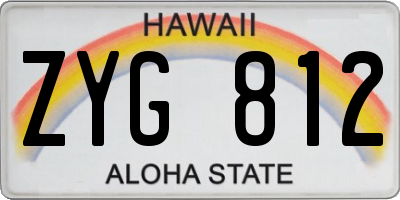 HI license plate ZYG812