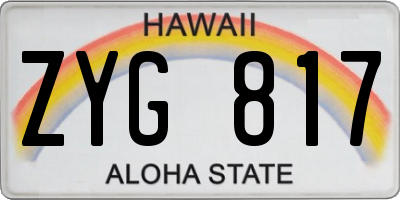HI license plate ZYG817