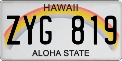 HI license plate ZYG819