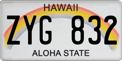 HI license plate ZYG832