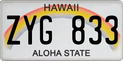 HI license plate ZYG833