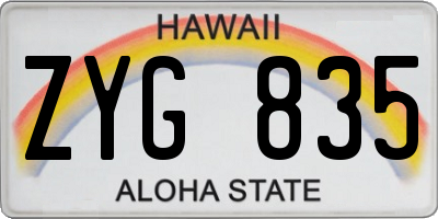 HI license plate ZYG835