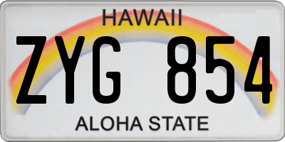 HI license plate ZYG854
