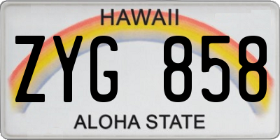 HI license plate ZYG858