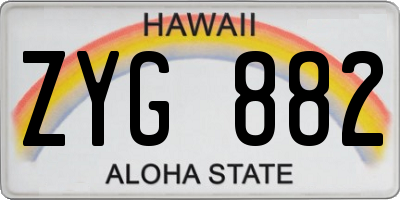 HI license plate ZYG882