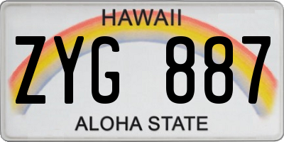 HI license plate ZYG887