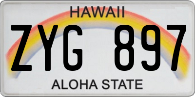 HI license plate ZYG897