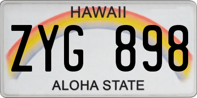HI license plate ZYG898