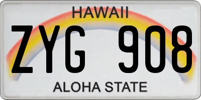 HI license plate ZYG908