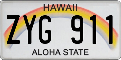 HI license plate ZYG911
