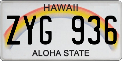 HI license plate ZYG936
