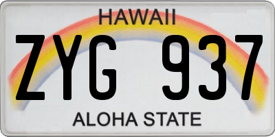HI license plate ZYG937