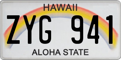 HI license plate ZYG941