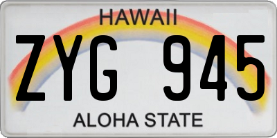 HI license plate ZYG945