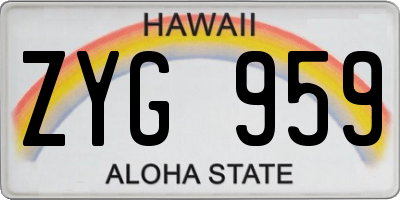 HI license plate ZYG959