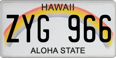 HI license plate ZYG966