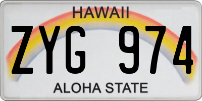 HI license plate ZYG974