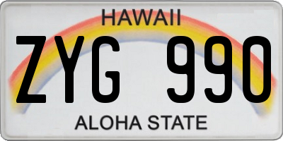 HI license plate ZYG990