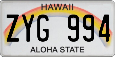 HI license plate ZYG994