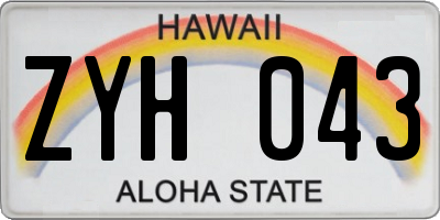 HI license plate ZYH043