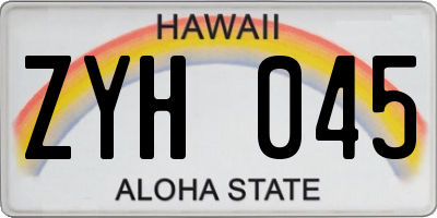 HI license plate ZYH045