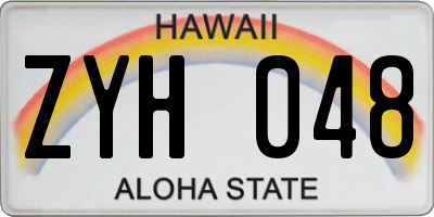 HI license plate ZYH048