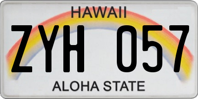 HI license plate ZYH057