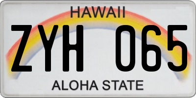 HI license plate ZYH065