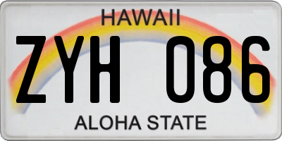 HI license plate ZYH086