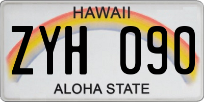 HI license plate ZYH090