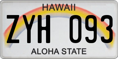 HI license plate ZYH093