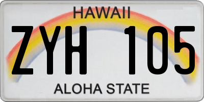 HI license plate ZYH105