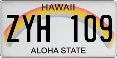 HI license plate ZYH109