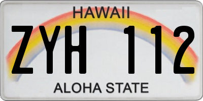 HI license plate ZYH112