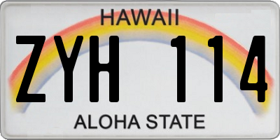 HI license plate ZYH114