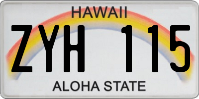 HI license plate ZYH115