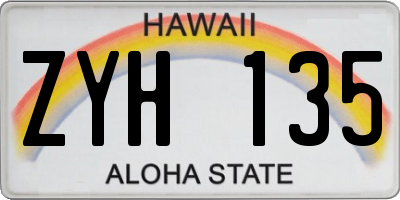 HI license plate ZYH135