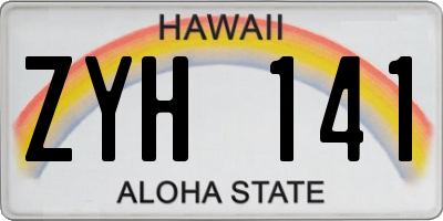 HI license plate ZYH141